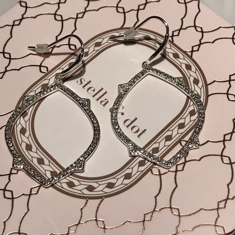 Silver Pavé Stella & Dot earrings New